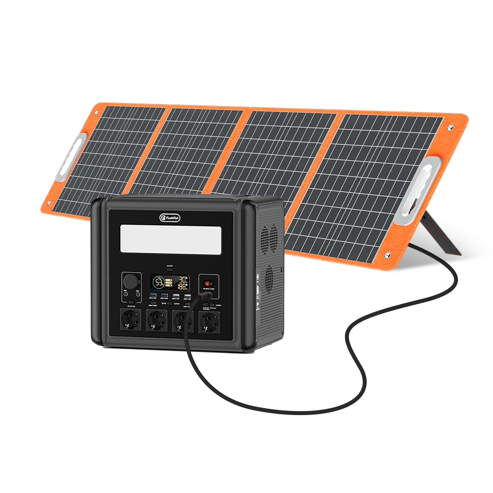 2000W Portable Power Station, 1536Wh LiFePO4 Battery Pack with 4000W Surge, AC Fast Charge,1.5H Full charged, LED Flashlight - Solar Generator for - 2000W Solar Generator &100W Solar Panel