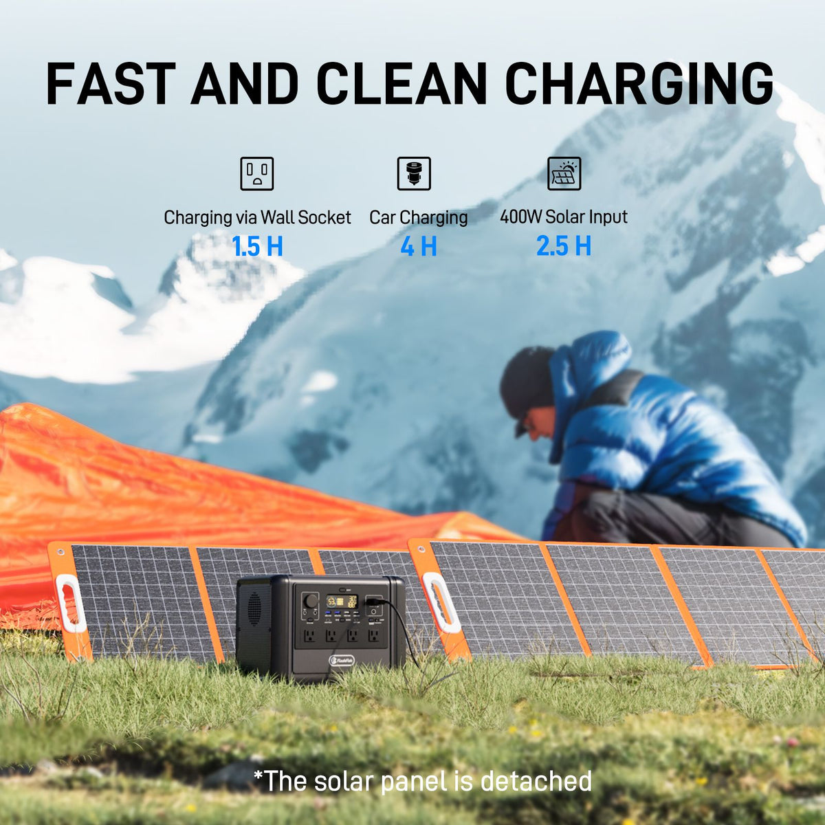 FF Flashfish 1200W Portable Power Station, 768Wh LiFePO4 High-capacity Solar Generator, Power Battery Backup with 4*AC Outputs And 6*USB Outputs - product view 4