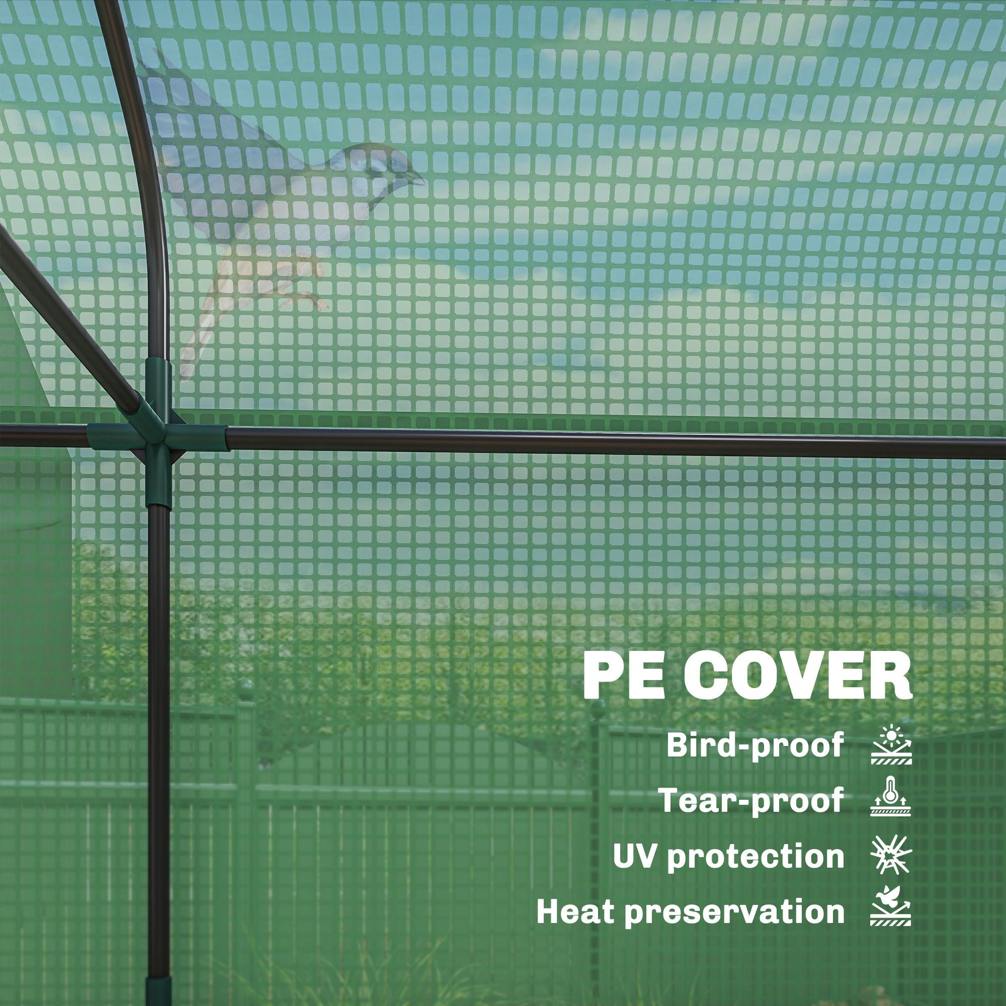 Outsunny 3-Tier Mini Portable Greenhouse with 2 Roll-Up Doors, Green