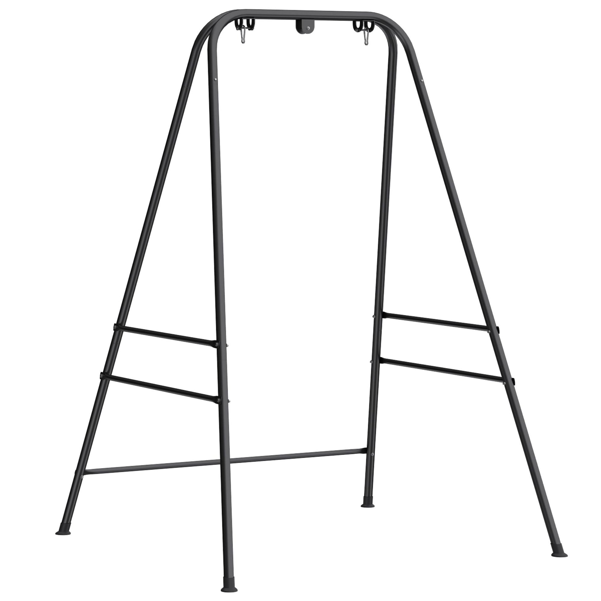 Outsunny Hammock Chair Stand with Carabiners and Anti-Slip Feet, Black