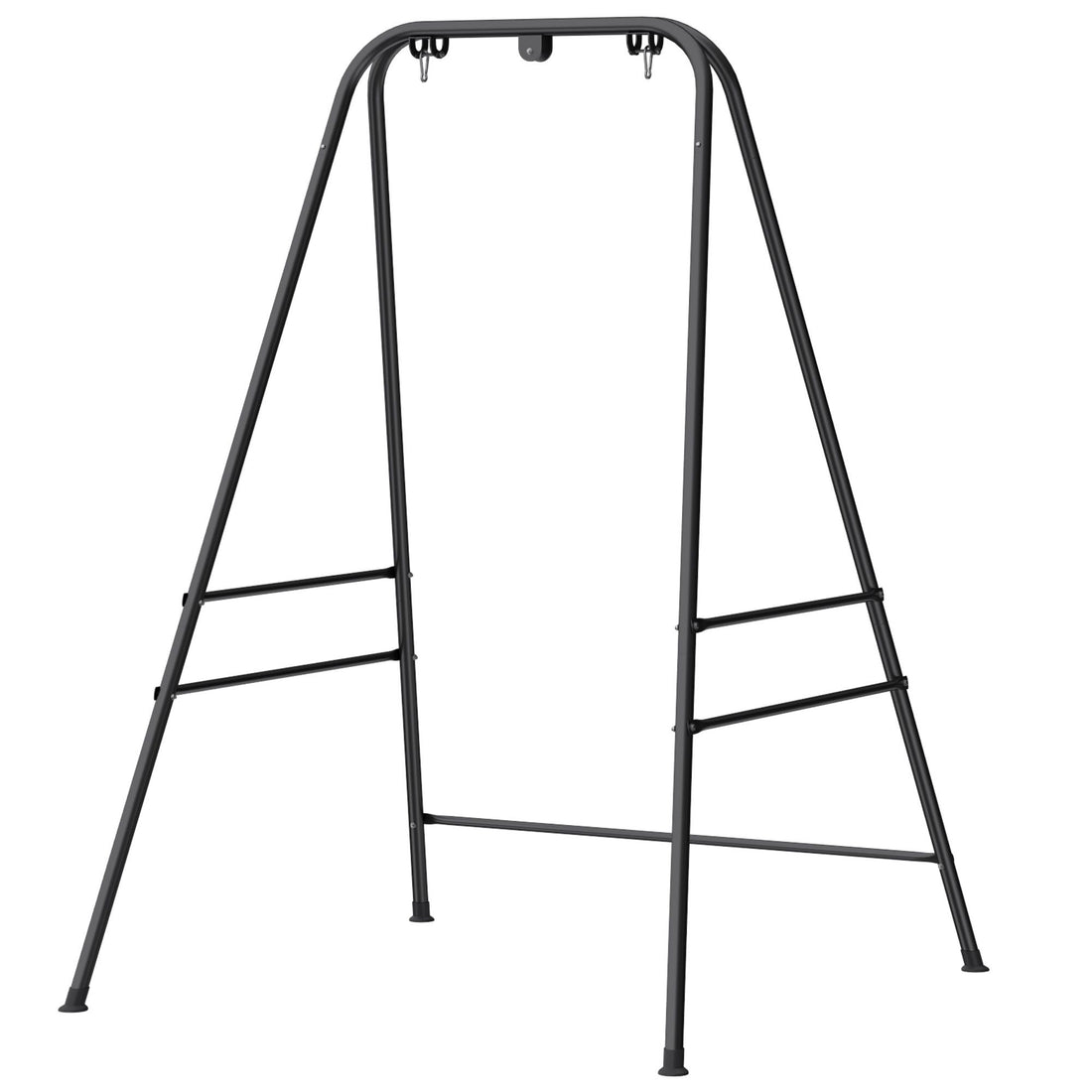 Outsunny Hammock Chair Stand with Carabiners and Anti-Slip Feet, Black