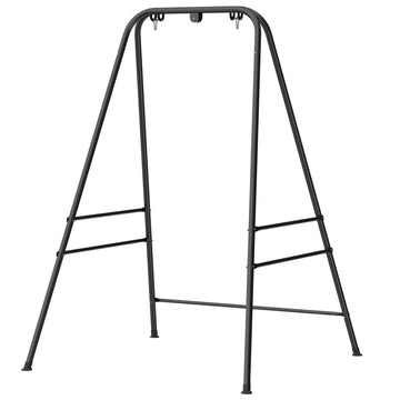 Outsunny Hammock Chair Stand with Carabiners and Anti-Slip Feet, Black