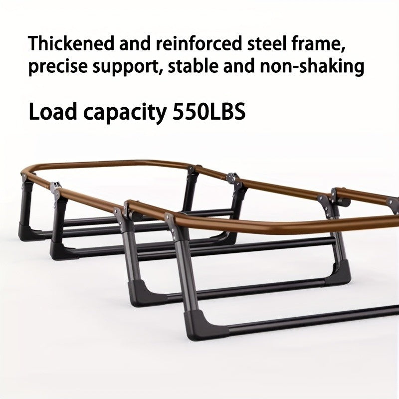American-Style Folding Patio Cot with Mattress - product view 4
