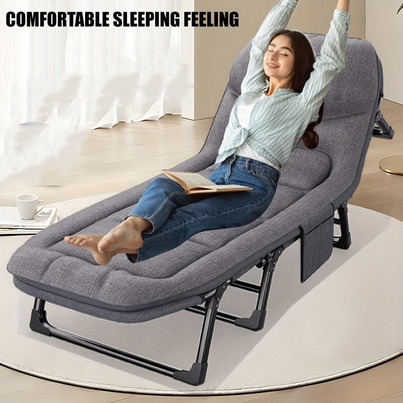 American-Style Folding Patio Cot with Mattress