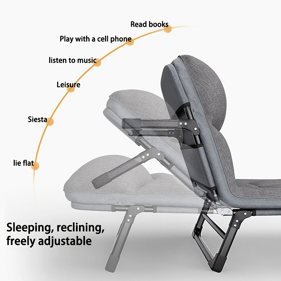 American-Style Folding Patio Cot with Mattress - product view 2