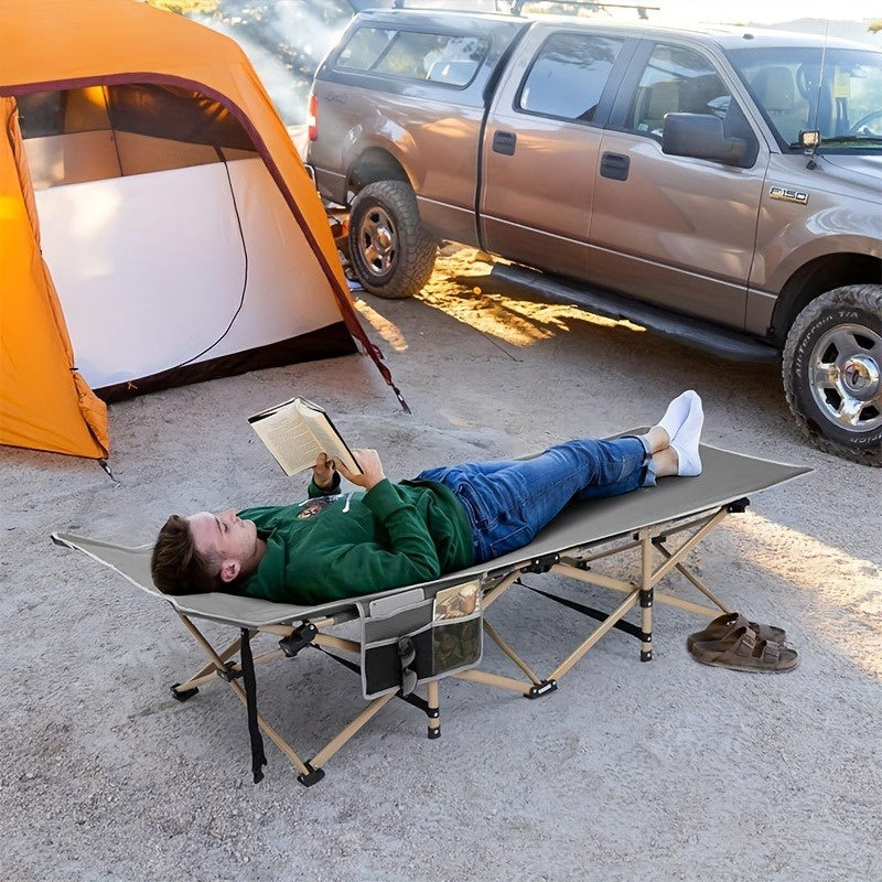 75-Inch Heavy-Duty Folding Camping Cot with Mattress - product view 7