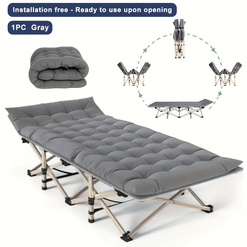 75-Inch Heavy-Duty Folding Camping Cot with Mattress