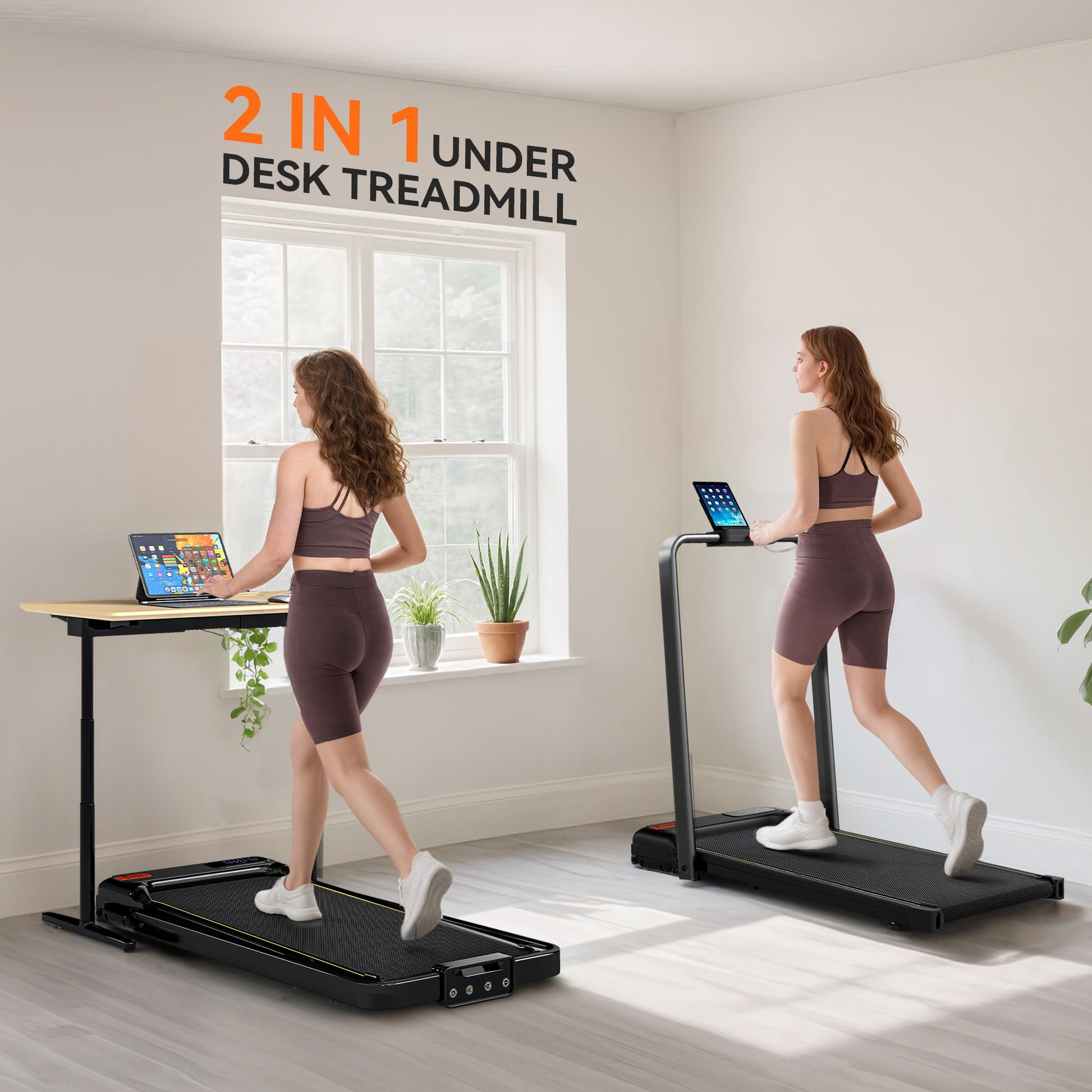 Soozier Foldable Under-Desk Walking Pad Treadmill with Incline and Remote - product view 4