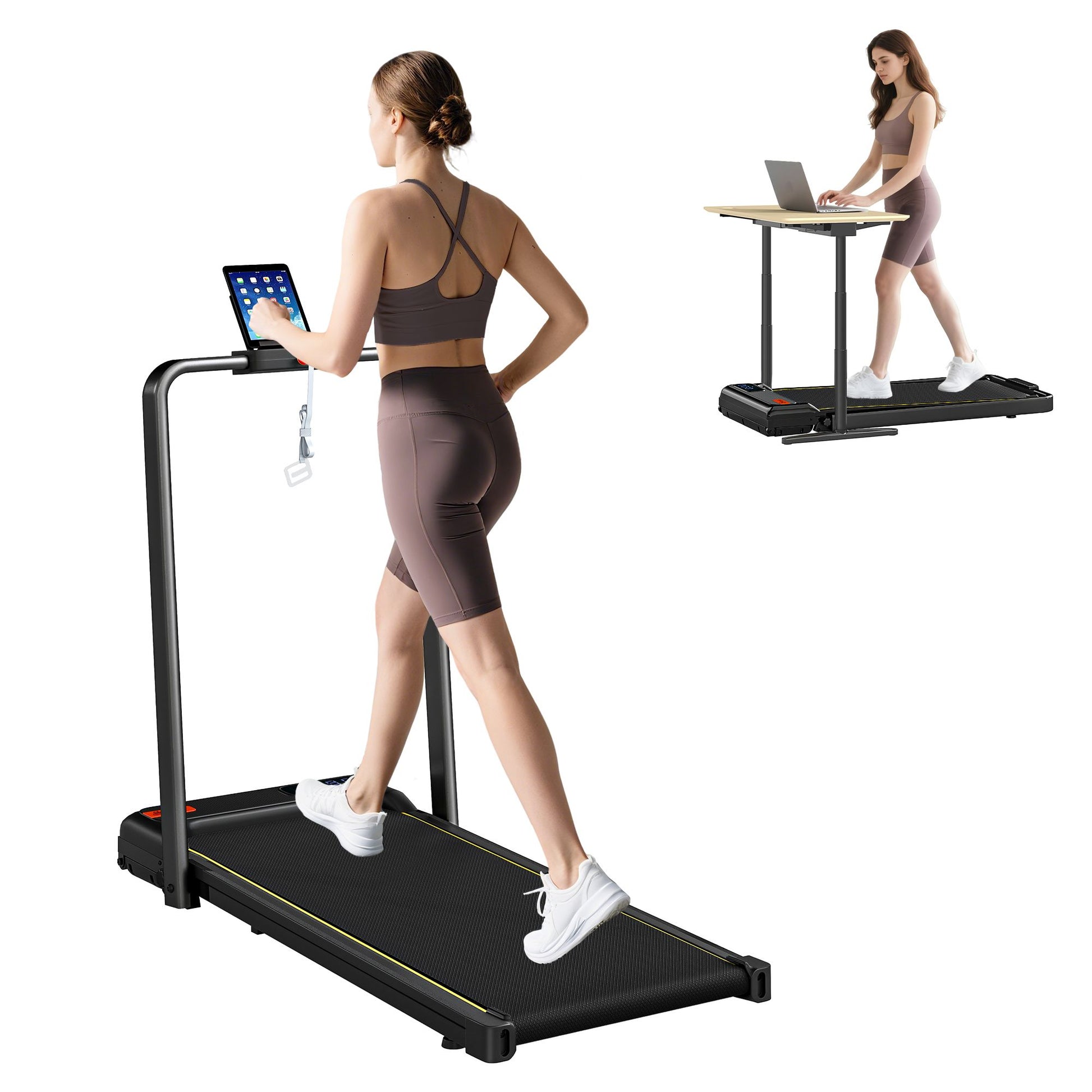 Soozier Foldable Under-Desk Walking Pad Treadmill with Incline and Remote - product view 11