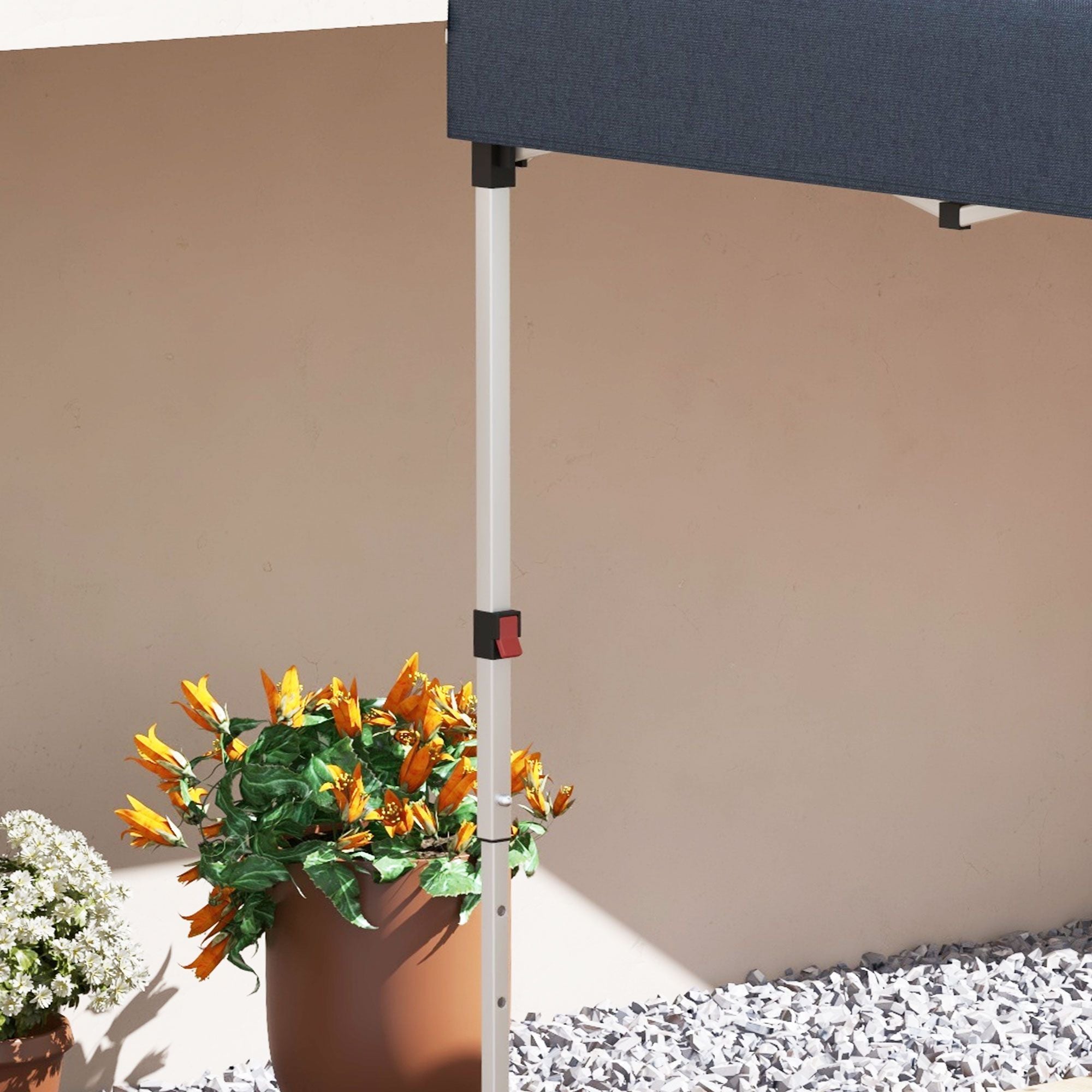 Outsunny 10 x 10 ft Pop-Up Canopy with Sidewalls and Weight Bags, Dark Blue