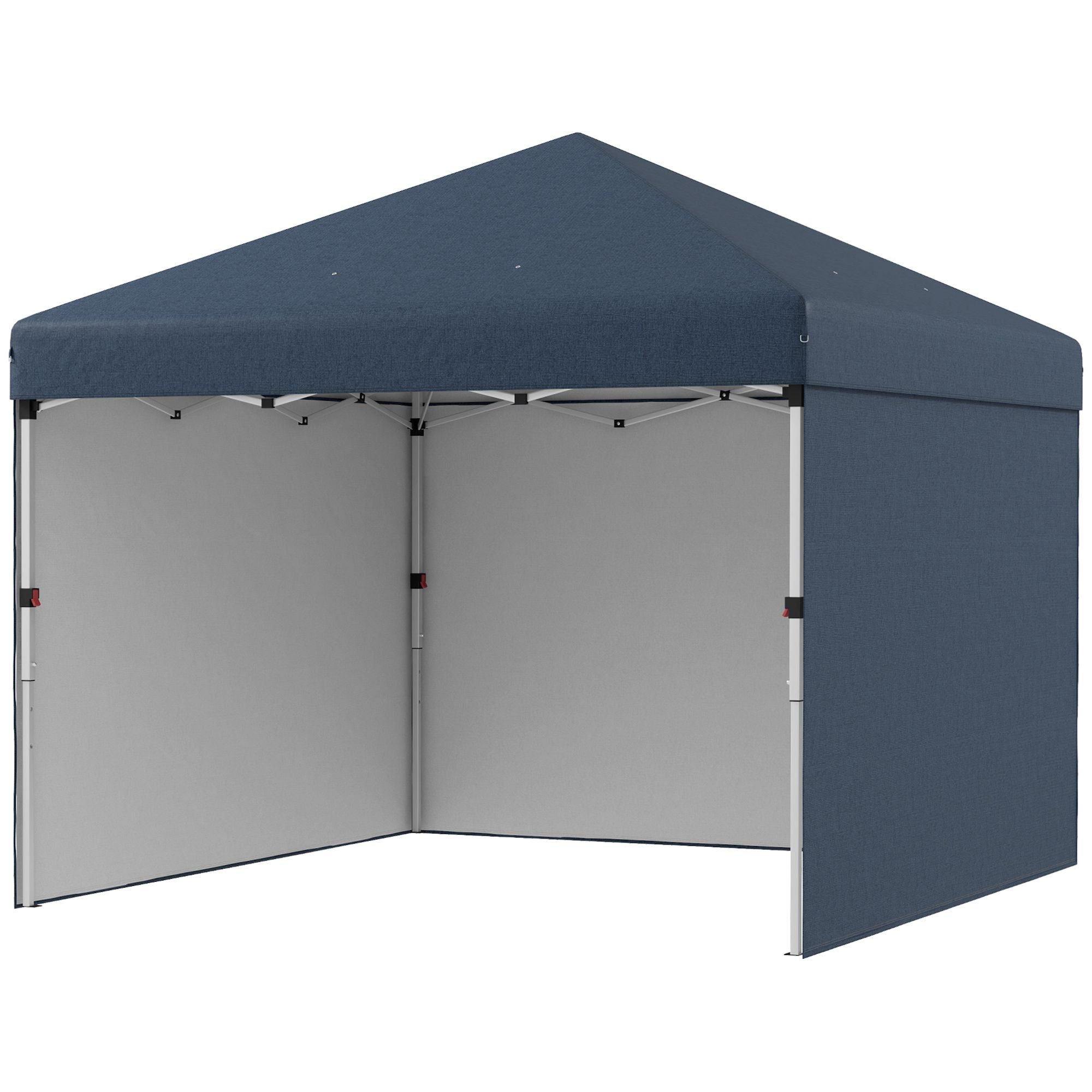 Outsunny 10 x 10 ft Pop-Up Canopy with Sidewalls and Weight Bags, Dark Blue