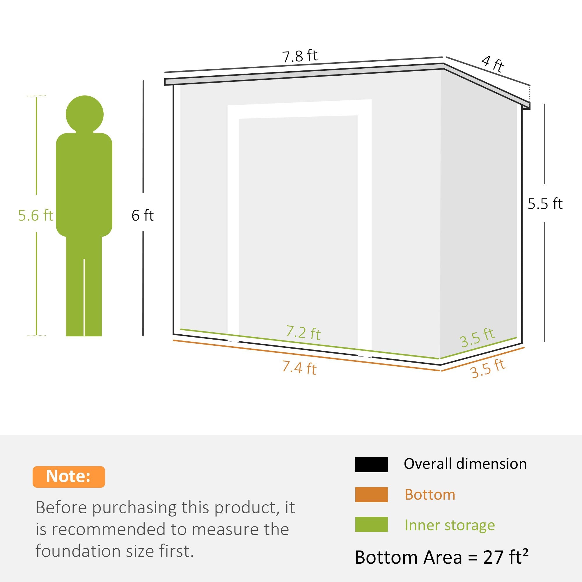 Outsunny 8 x 4 ft Plastic Outdoor Storage Shed with Floor, Light Brown