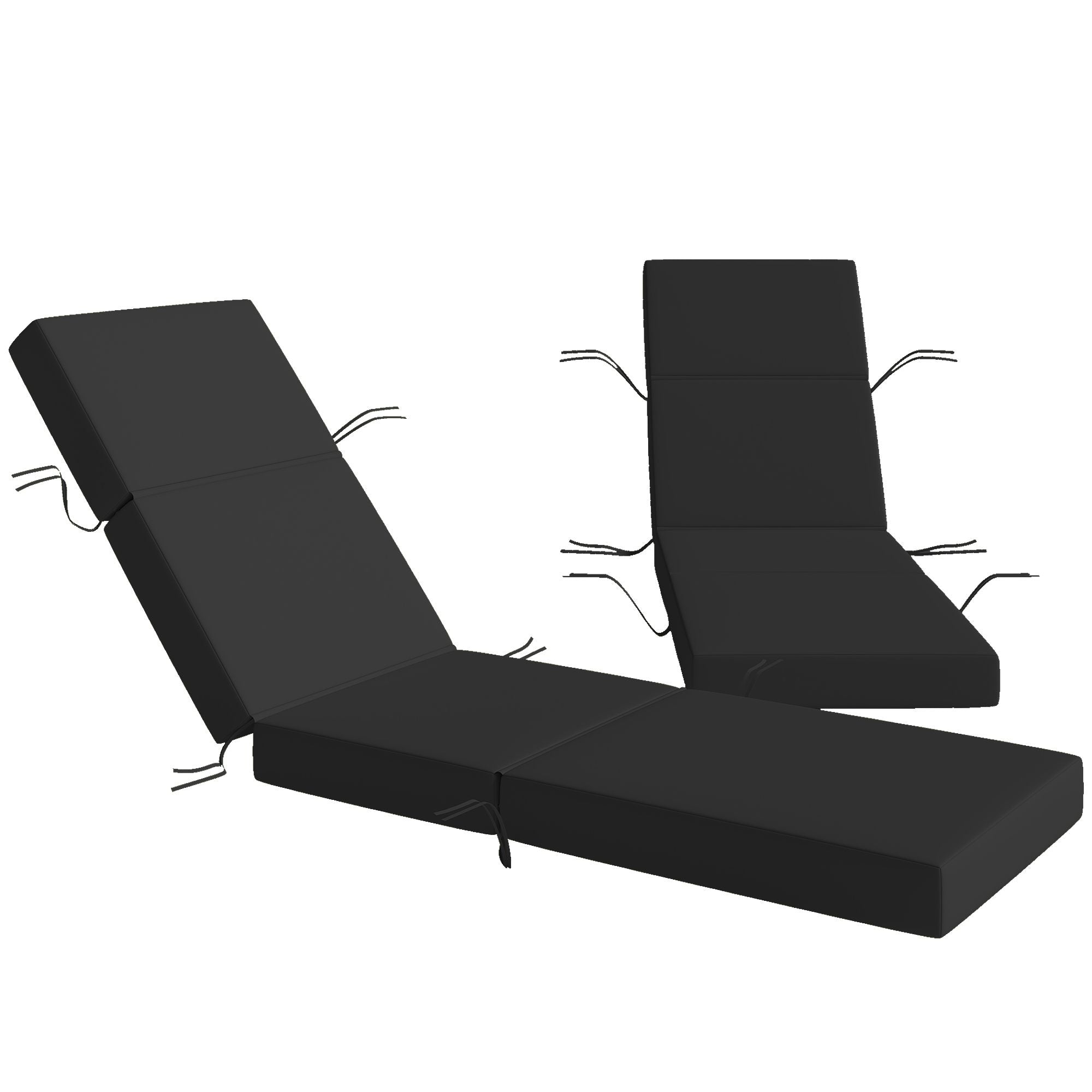 Outsunny 2-Piece Chaise Lounge Cushion Set, Gray