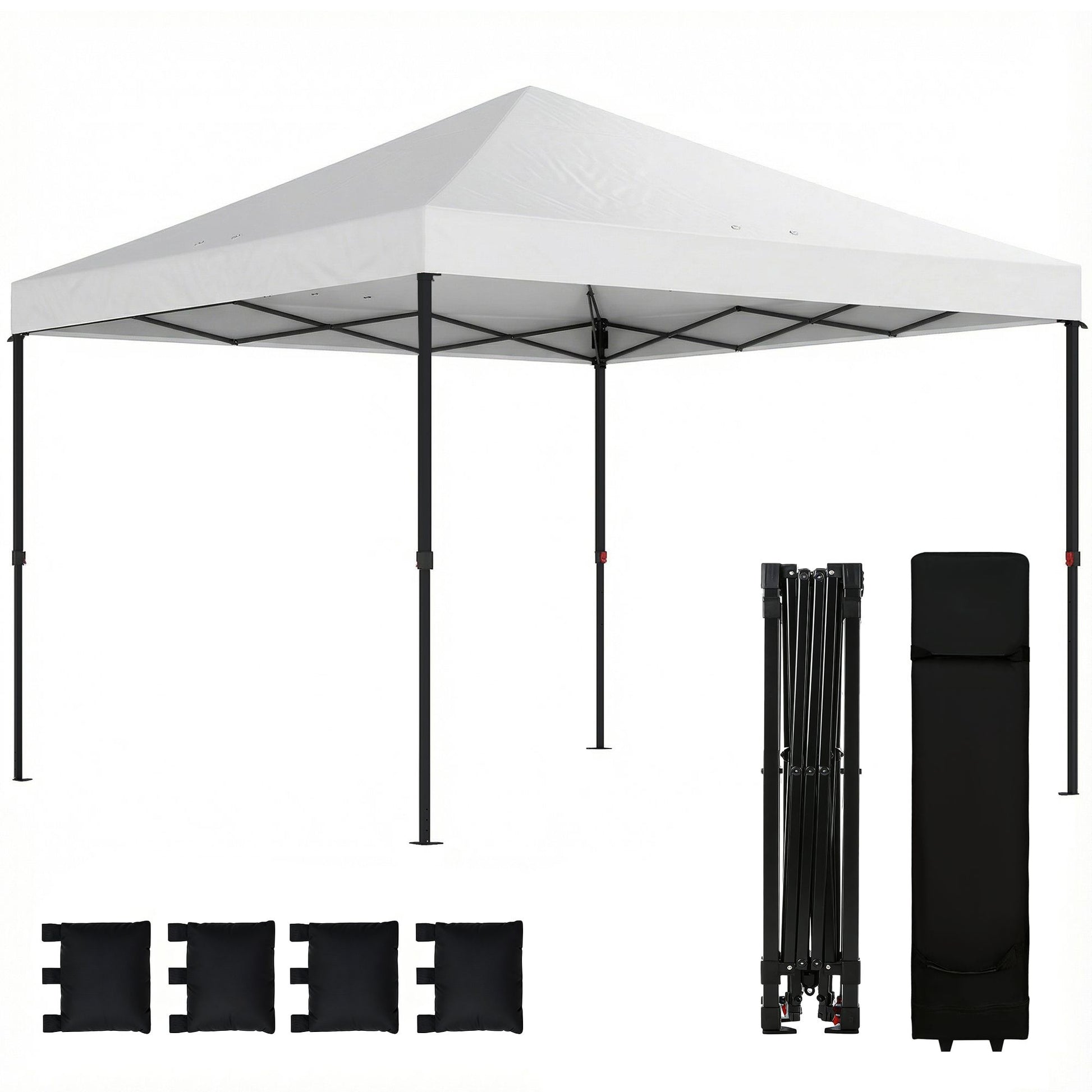 Outsunny 10 x 10 ft One-Push Pop-Up Canopy Tent with Carry Bag