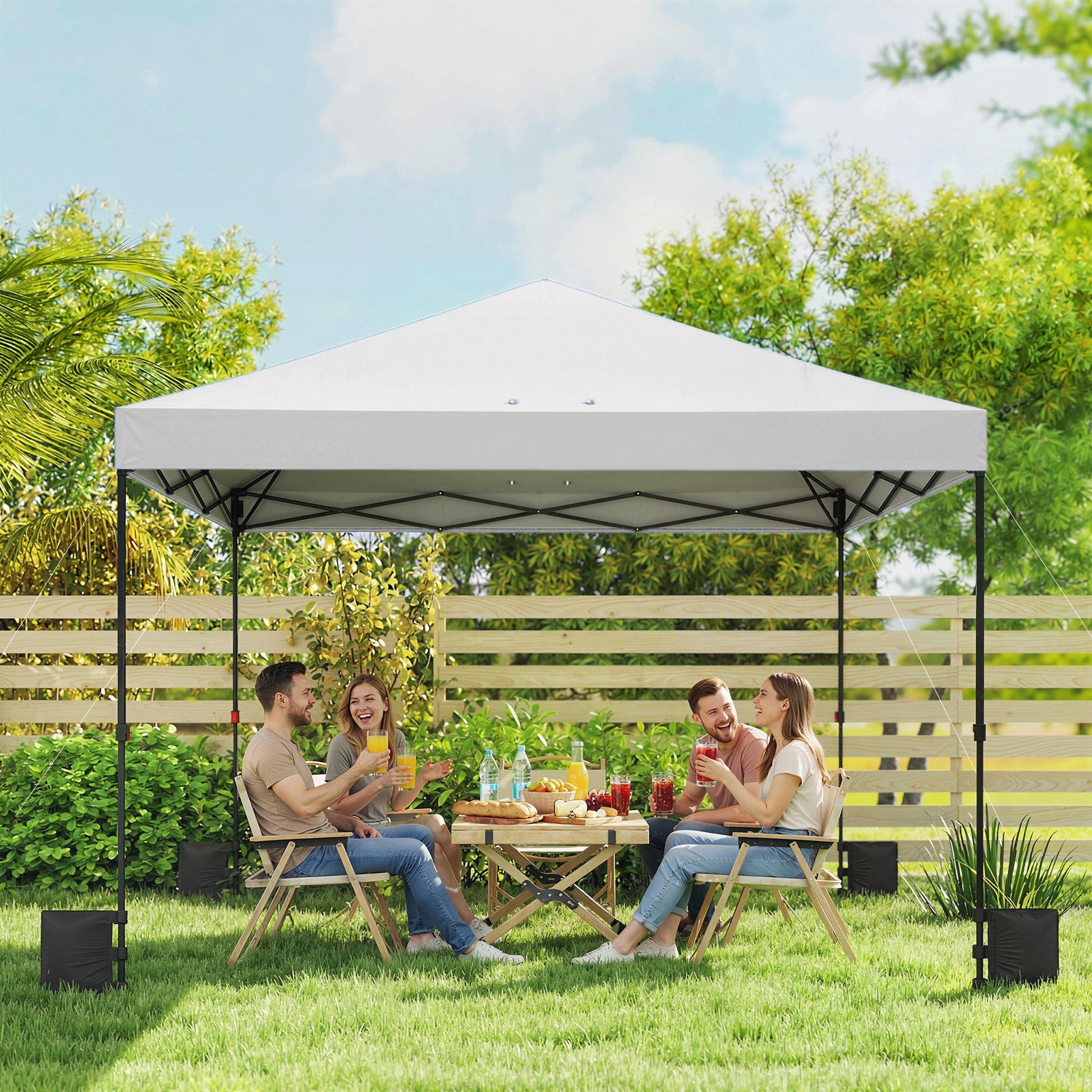 Outsunny 10 x 10 ft One-Push Pop-Up Canopy Tent with Carry Bag