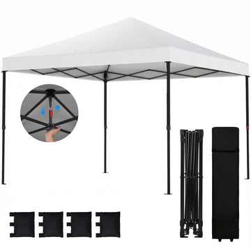 Outsunny 10 x 10 ft One-Push Pop-Up Canopy Tent with Carry Bag