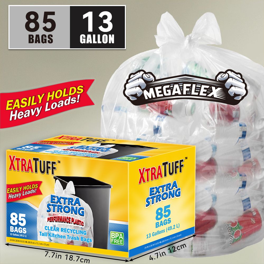 85-Count 13-Gallon Drawstring Garbage Bags, Lemon Mint Scent - product view 11