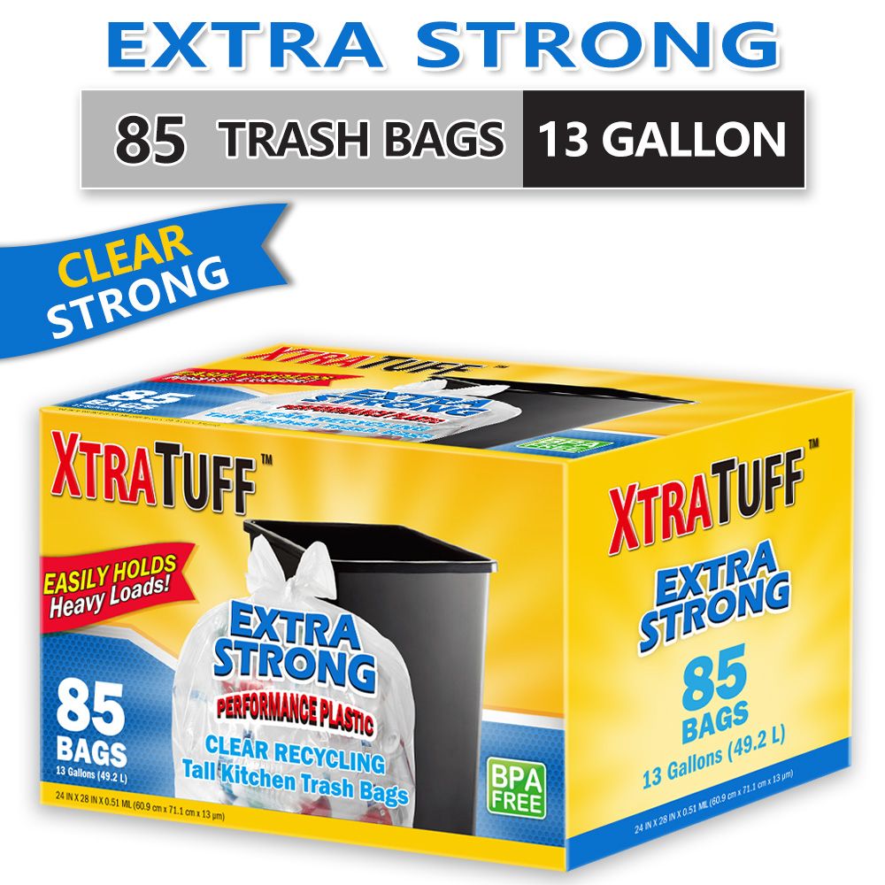 85-Count 13-Gallon Drawstring Garbage Bags, Lemon Mint Scent - product view 12