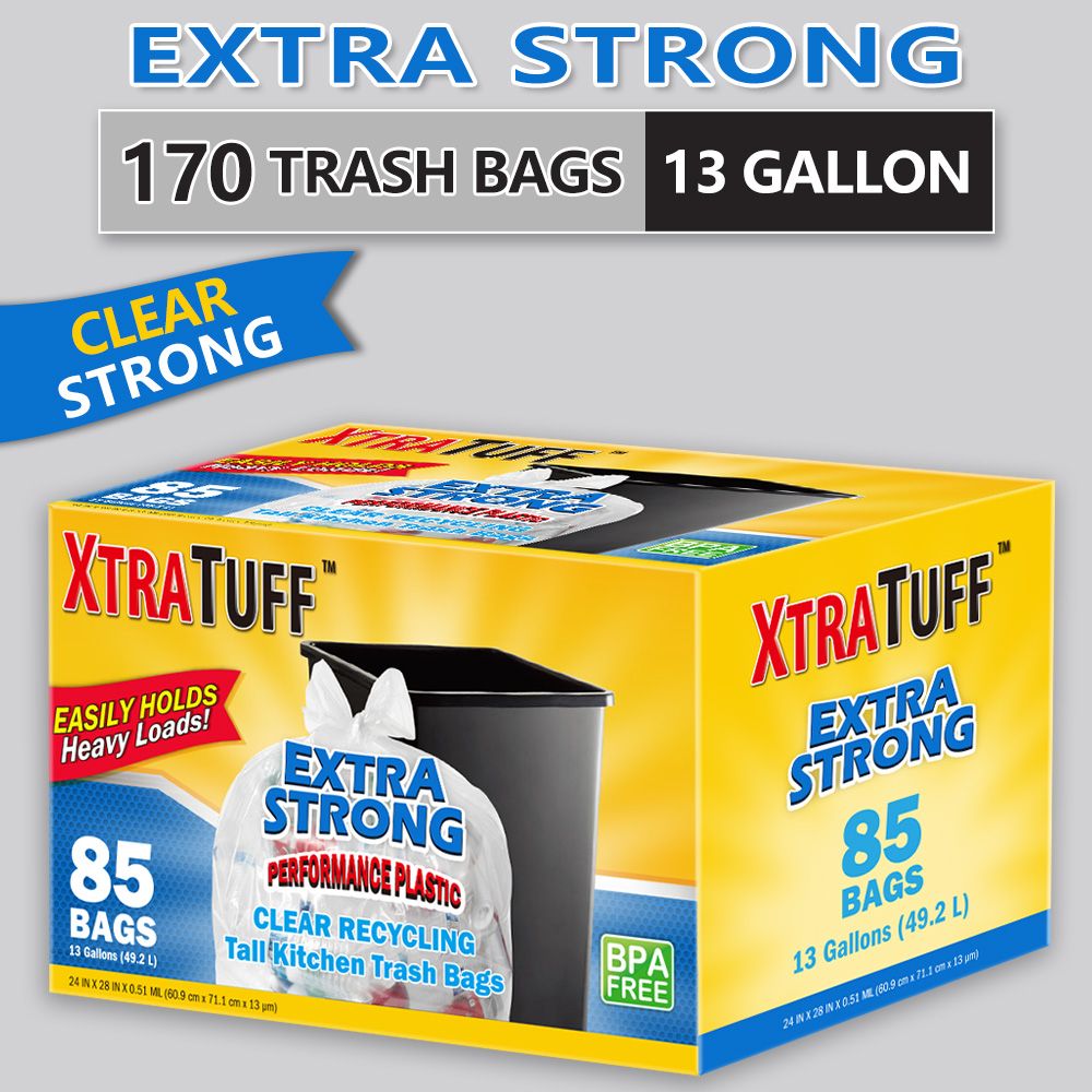 85-Count 13-Gallon Drawstring Garbage Bags, Lemon Mint Scent - product view 13