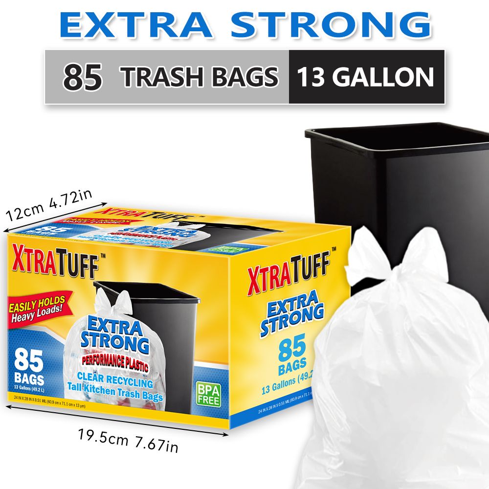 85-Count 13-Gallon Drawstring Garbage Bags, Lemon Mint Scent - product view 8