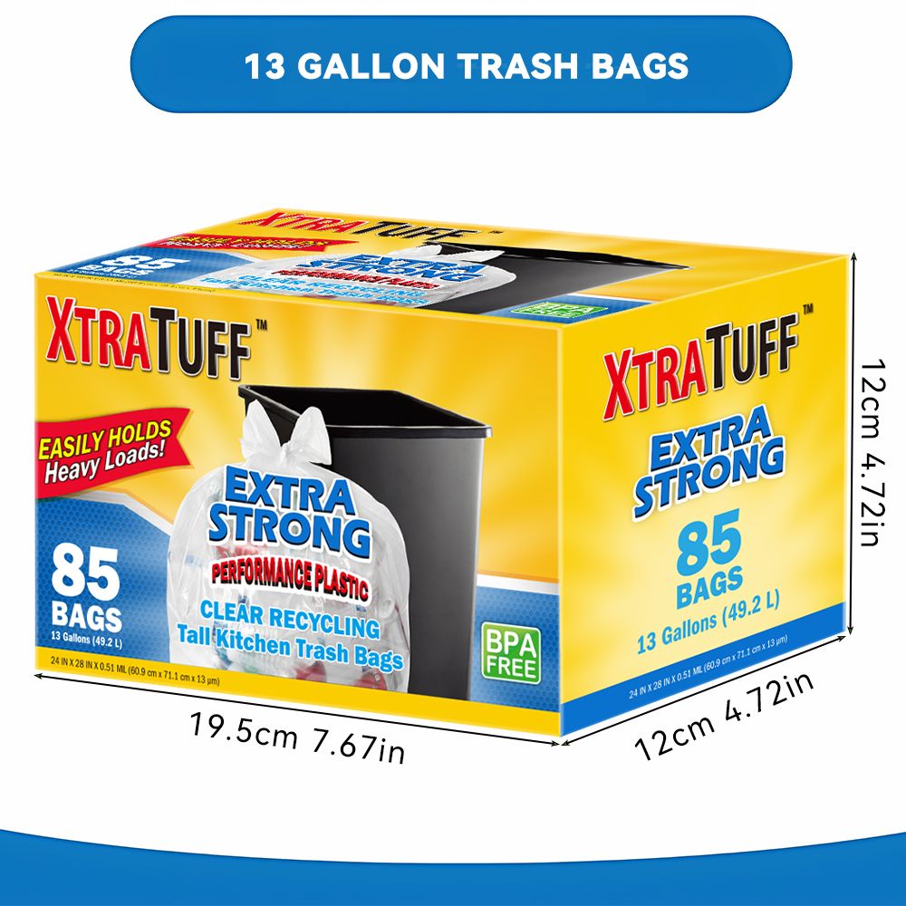 85-Count 13-Gallon Drawstring Garbage Bags, Lemon Mint Scent