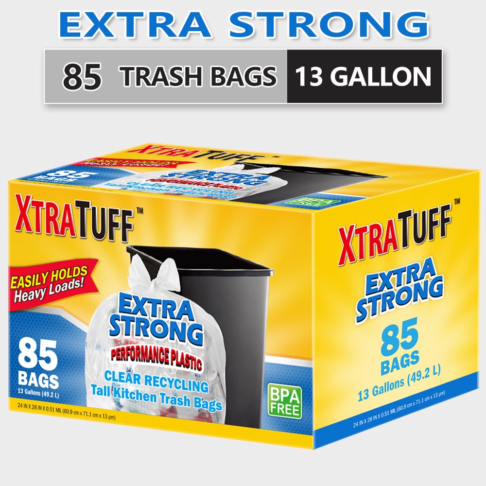 85-Count 13-Gallon Drawstring Garbage Bags, Lemon Mint Scent - product view 3