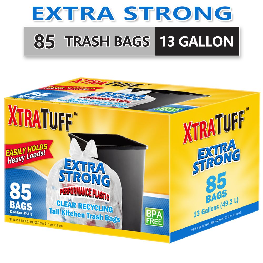 85-Count 13-Gallon Drawstring Garbage Bags, Lemon Mint Scent - product view 4