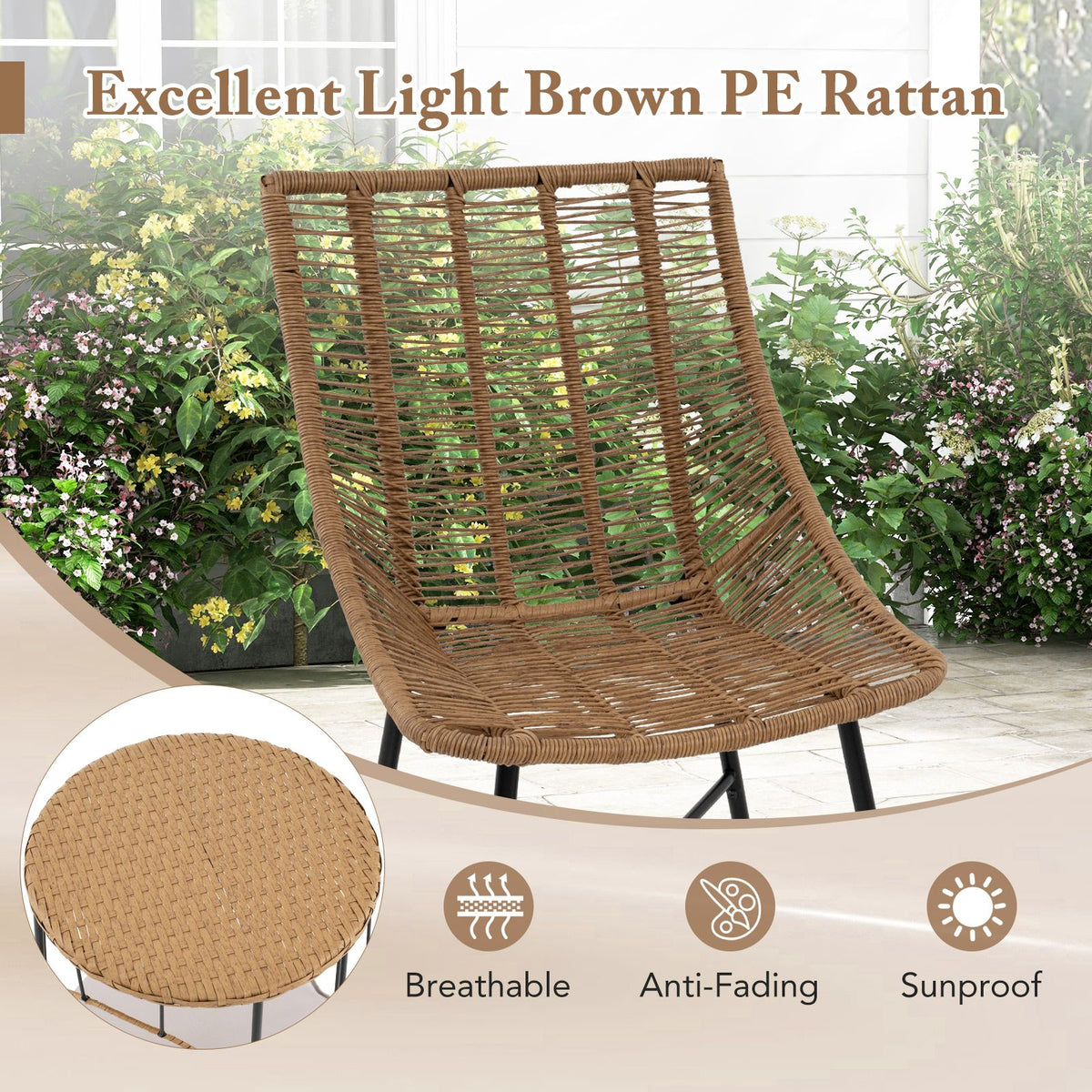 3 Piece Outdoor Furniture Set with Pet Housefor Patio Yard