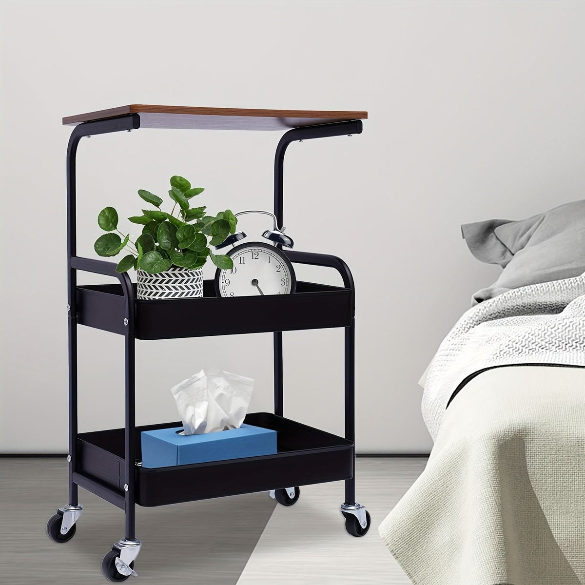 3-Tier Rolling Printer Stand and Storage Cart - product view 5