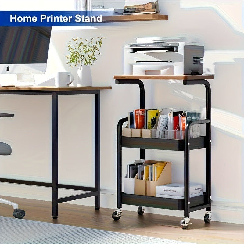 3-Tier Rolling Printer Stand and Storage Cart - product view 2