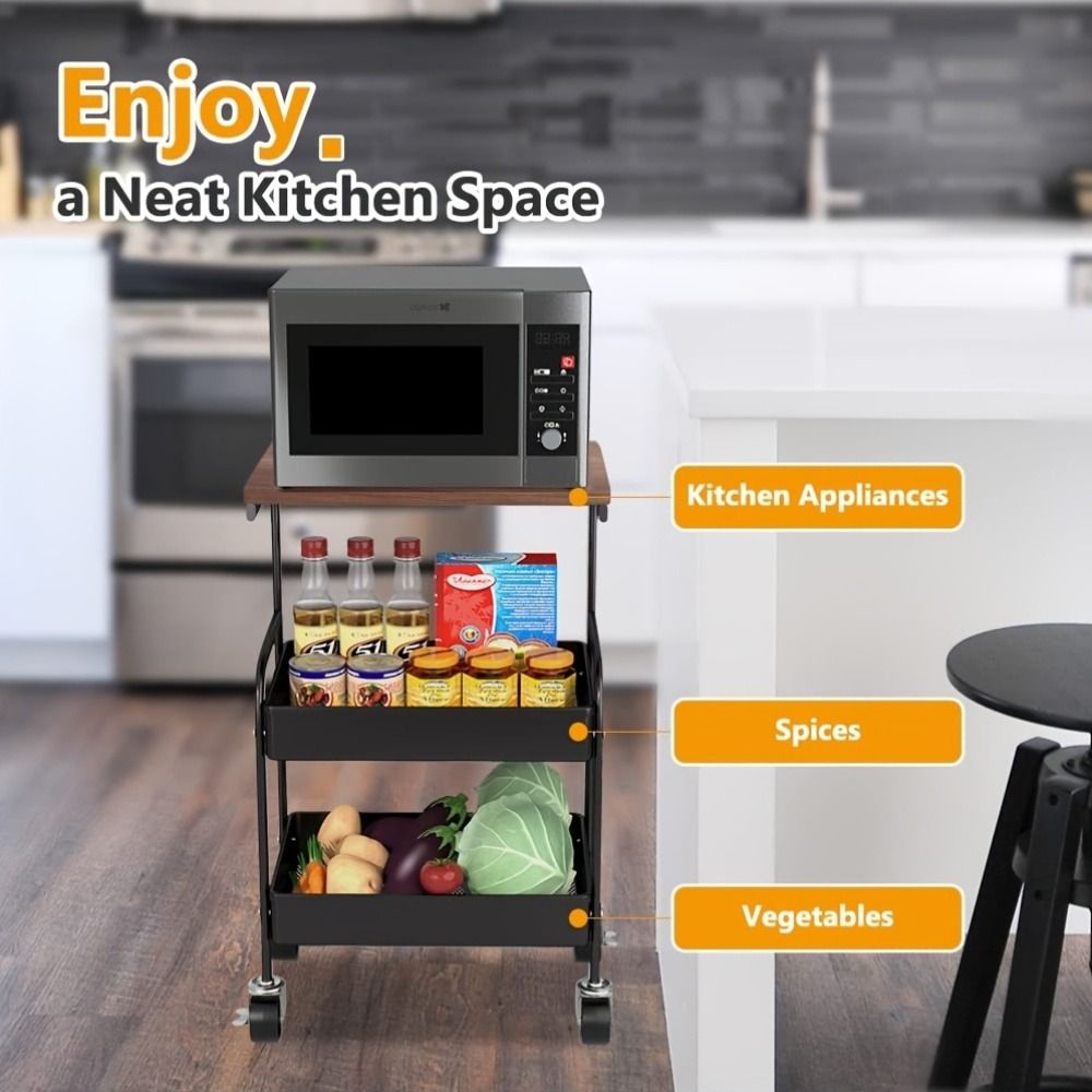 3-Tier Rolling Printer Stand and Storage Cart - product view 10