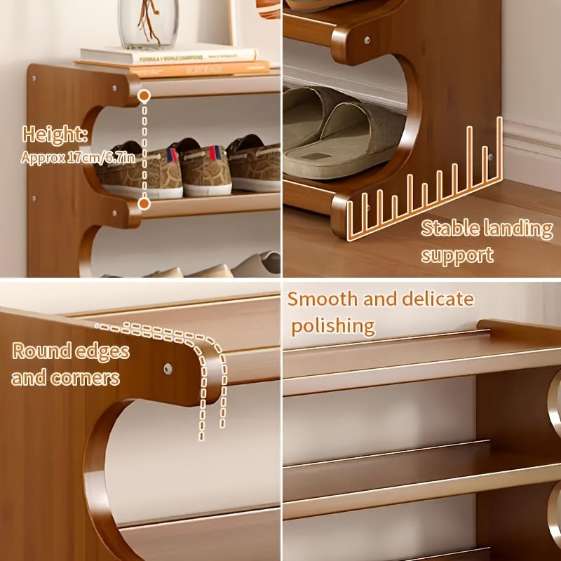 5-Tier Wood Grain Shoe Storage Rack - product view 4