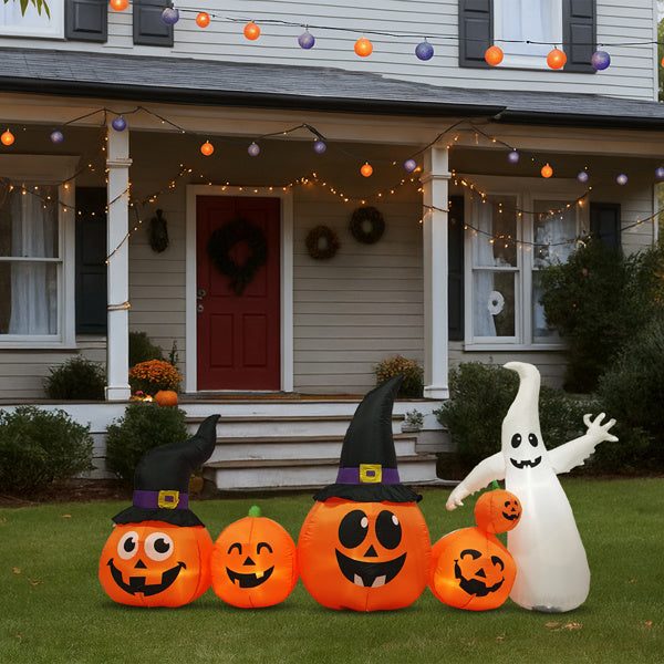 8FT Long Halloween Inflatables Pumpkins Ghost Outdoor Decorations, Blow Up Yard Decoration with Built-in LEDs Lighted for Lawn Garden Outside Indoor - product view 10