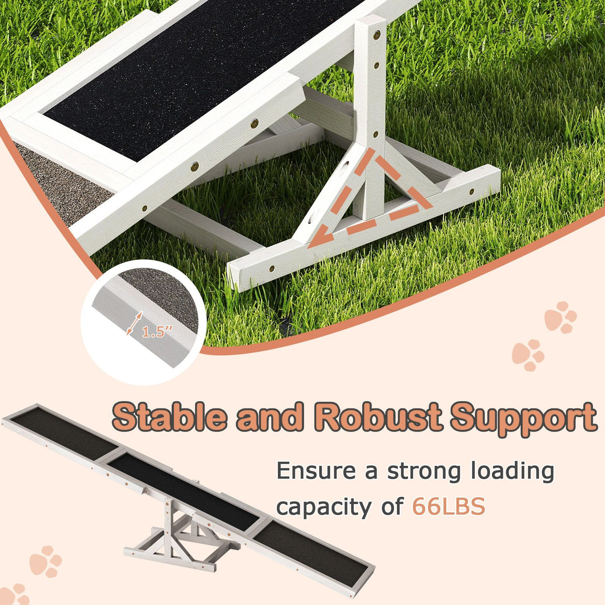 Wooden Dog Agility Seesaw Dog Outdoor Run Game Toy for Obstacle Courses