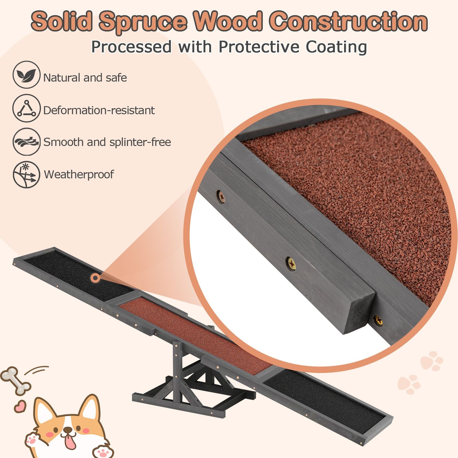 Wooden Dog Agility Seesaw Dog Outdoor Run Game Toy for Obstacle Courses