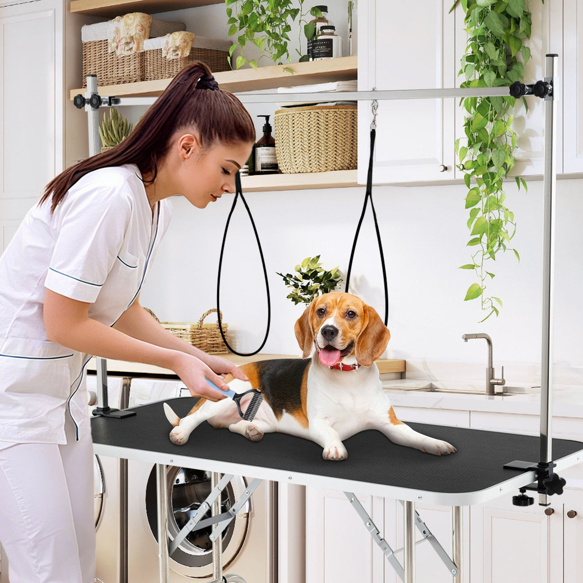 Foldable Dog Grooming Table with Height Adjustable Arms