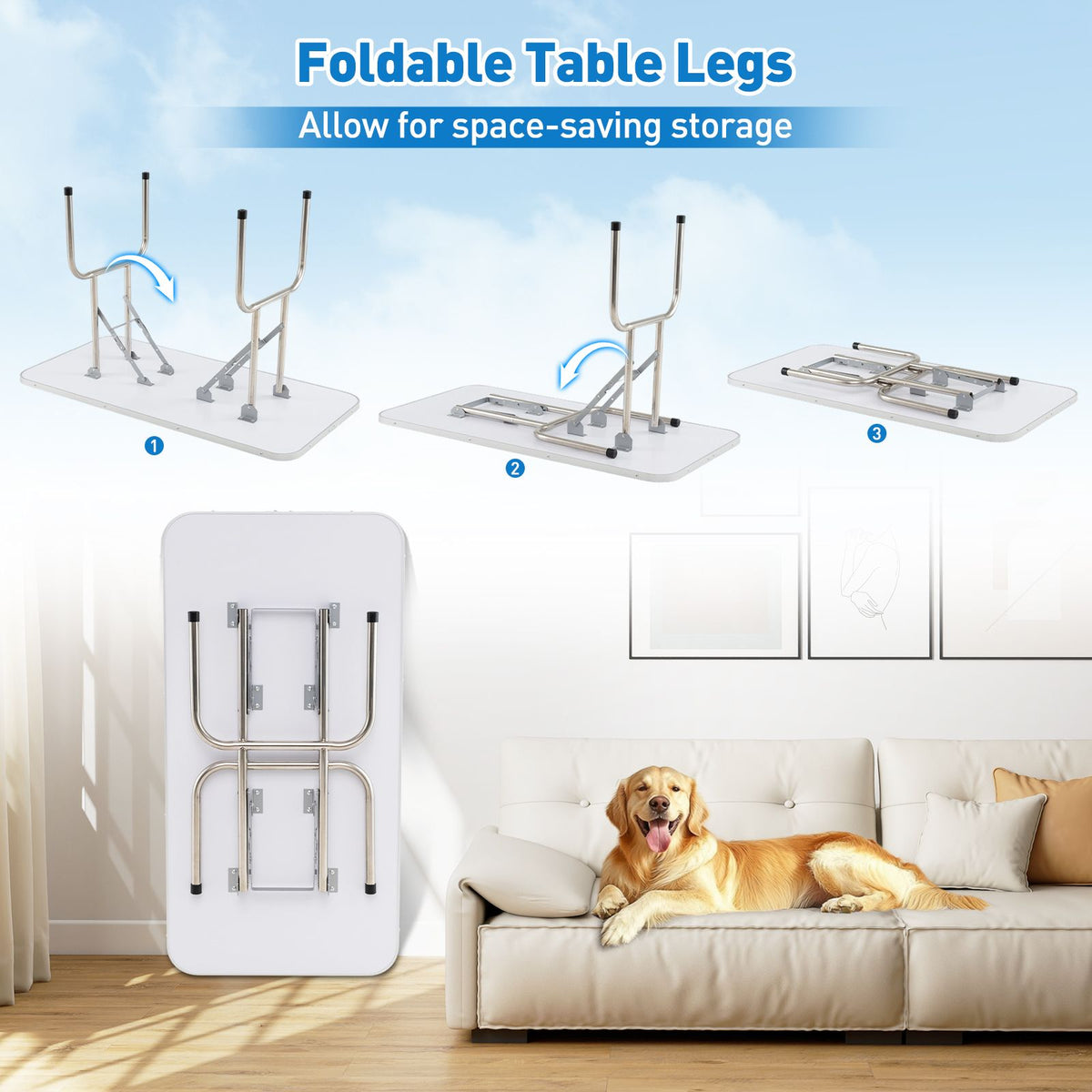 Foldable Dog Grooming Table with Height Adjustable Arms