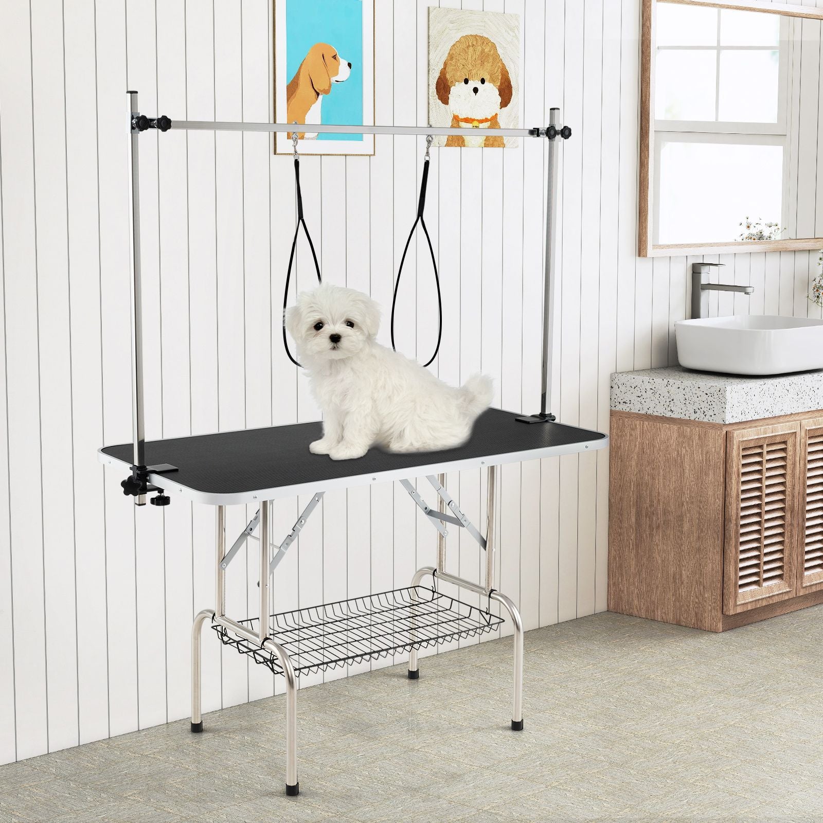 Foldable Dog Grooming Table with Height Adjustable Arms