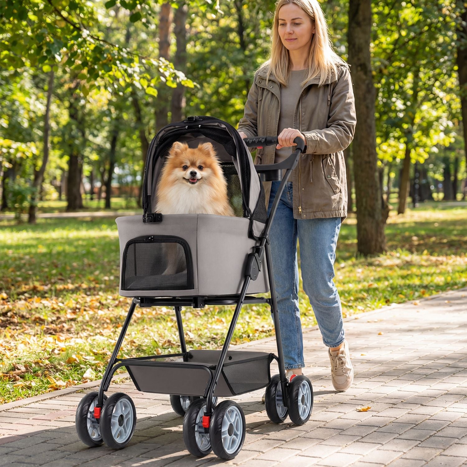 3 in 1 Pet Stroller with Removable Carrier up to 33 lbs