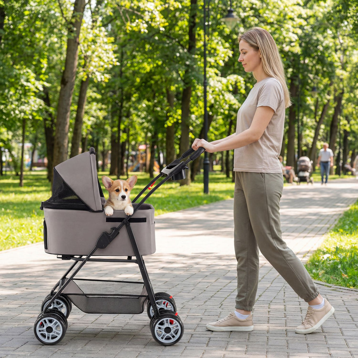 3 in 1 Pet Stroller with Removable Carrier up to 33 lbs