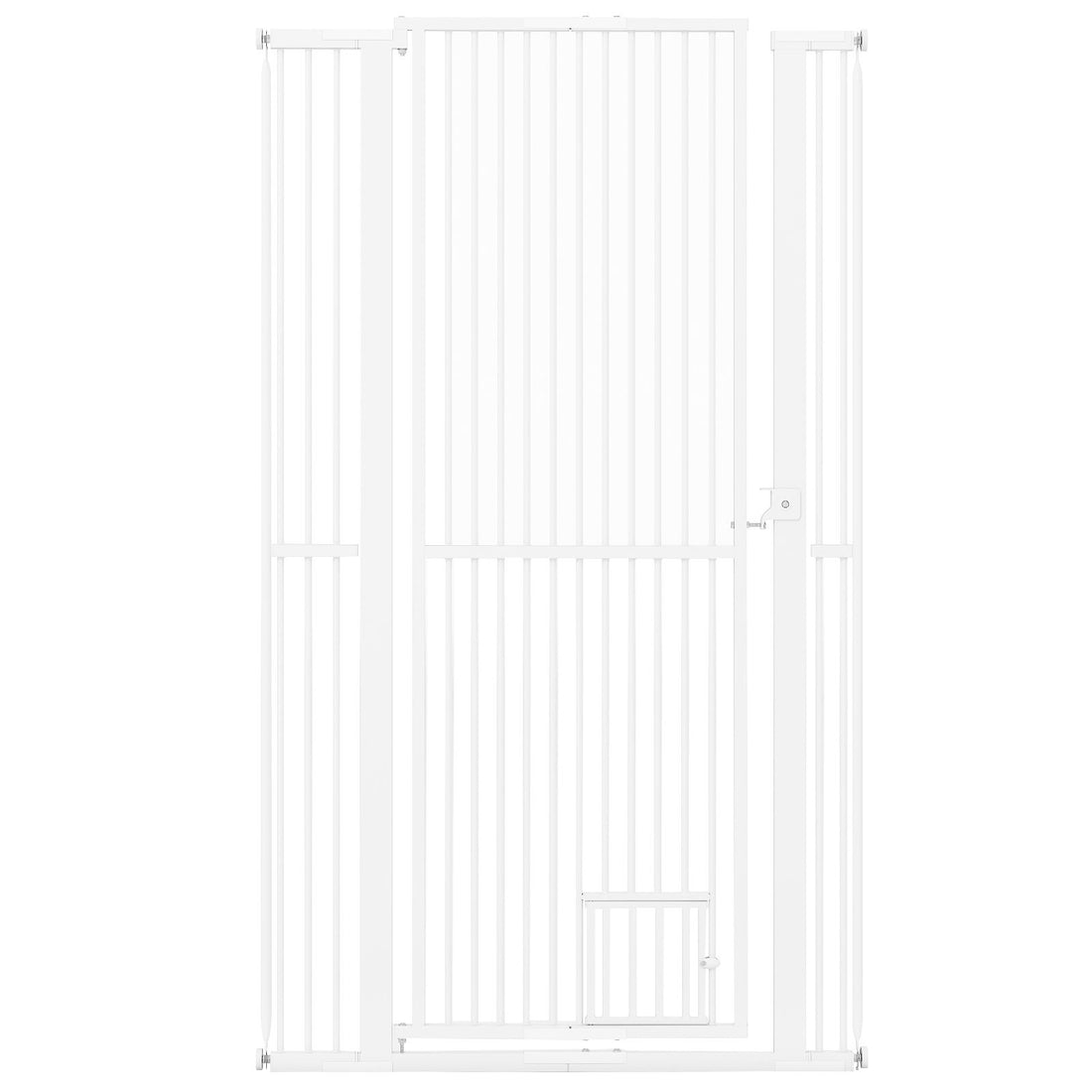 67.5" Extra Tall Pet Gate Heavy-Duty Metal Cat Gate with 30.5"-41" Wide Opening - White