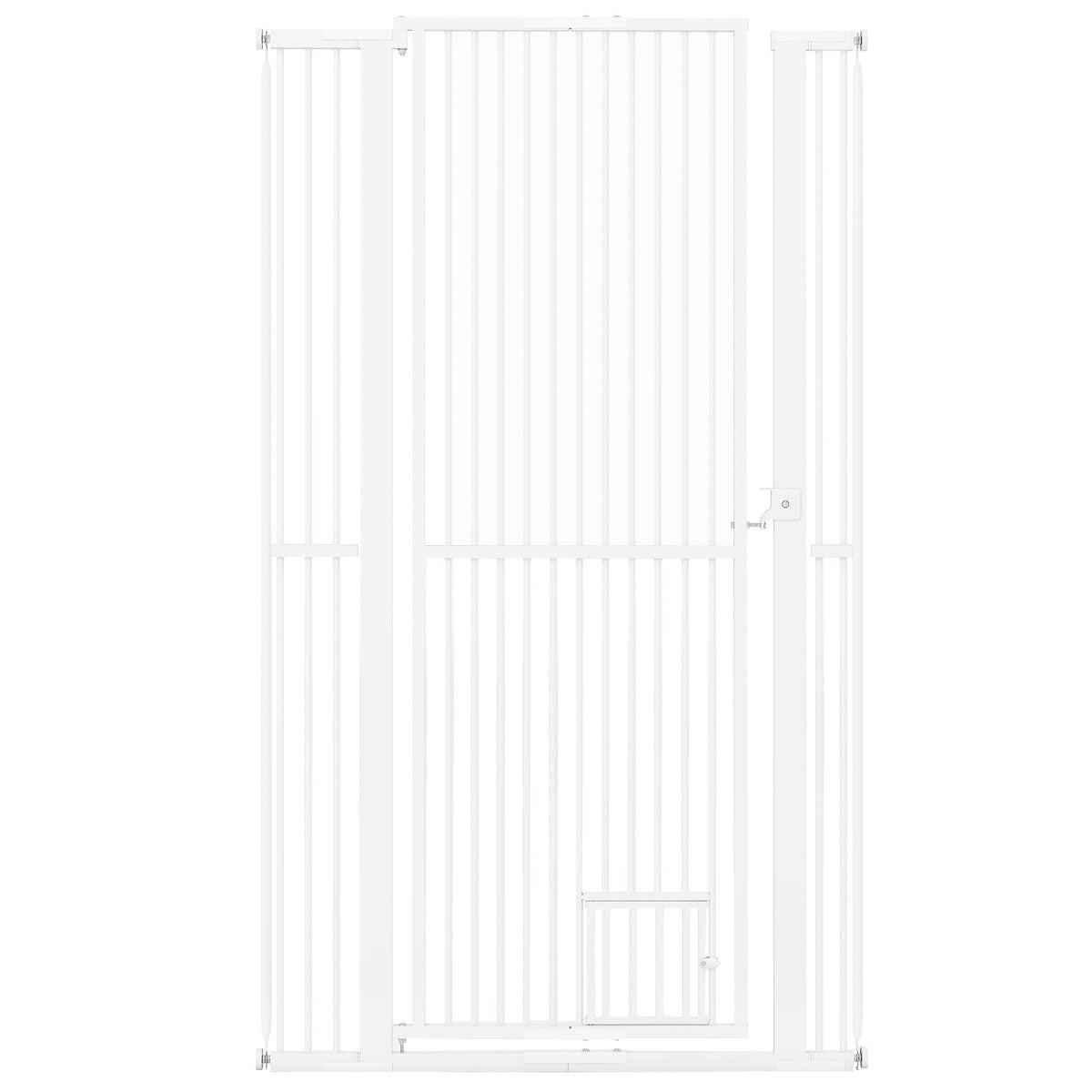 67.5" Extra Tall Pet Gate Heavy-Duty Metal Cat Gate with 30.5"-41" Wide Opening - White