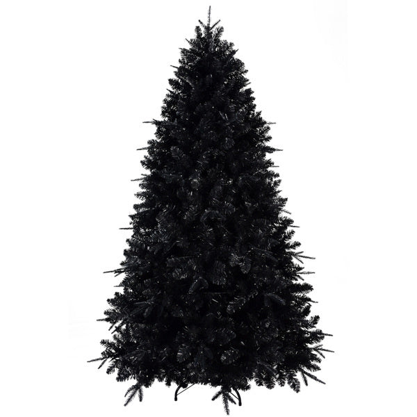 5ft Black Christmas Tree with 250 White LED Lights, 1076 Tips PE+PVC Artificial Tree for Halloween & Holiday Decor, Hinged Structure with Stable - product view 9