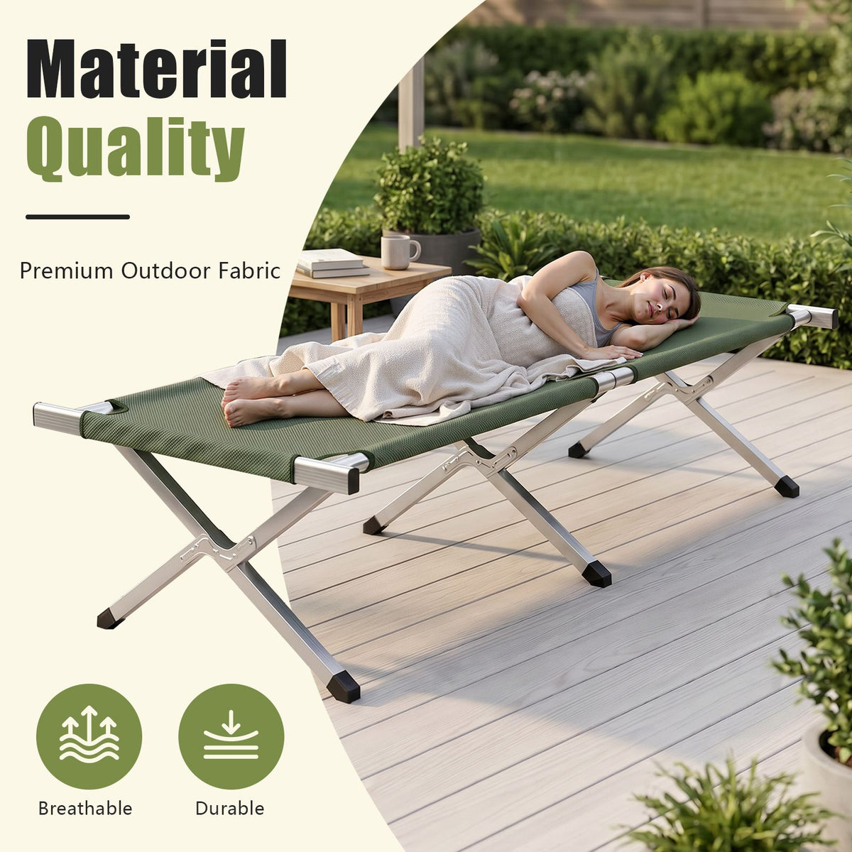 75-Inch Portable Folding Guest Bed with Storage Bag - product view 3
