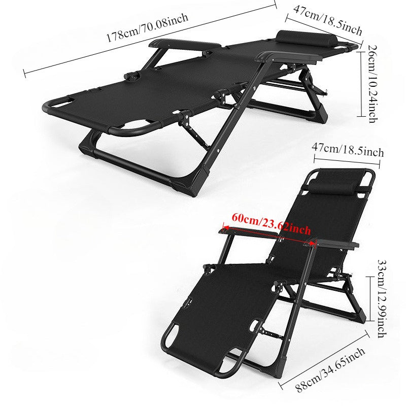 Adjustable Outdoor Folding Lounge Chair with Cup Holder - product view 5