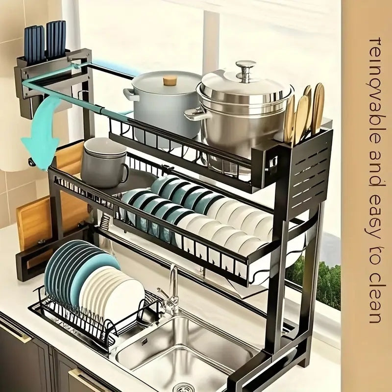 Single-Tier Retractable Countertop Dish Drying Rack - product view 6