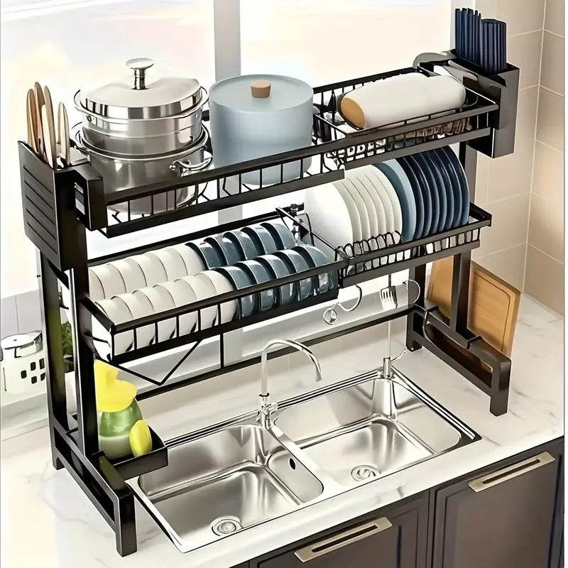Single-Tier Retractable Countertop Dish Drying Rack - product view 5