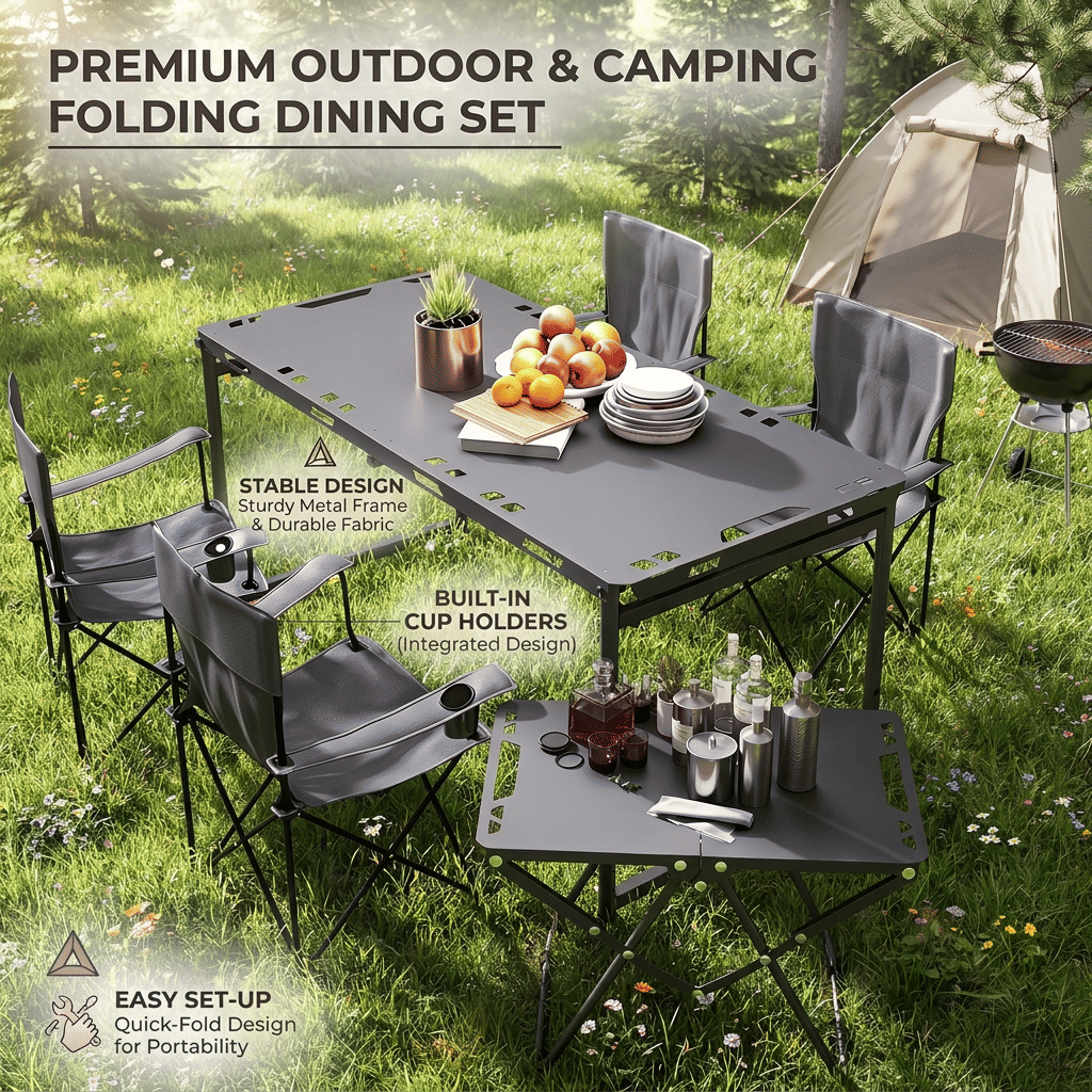 Large Quick-Open Tactical Folding Camping Table - product view 5