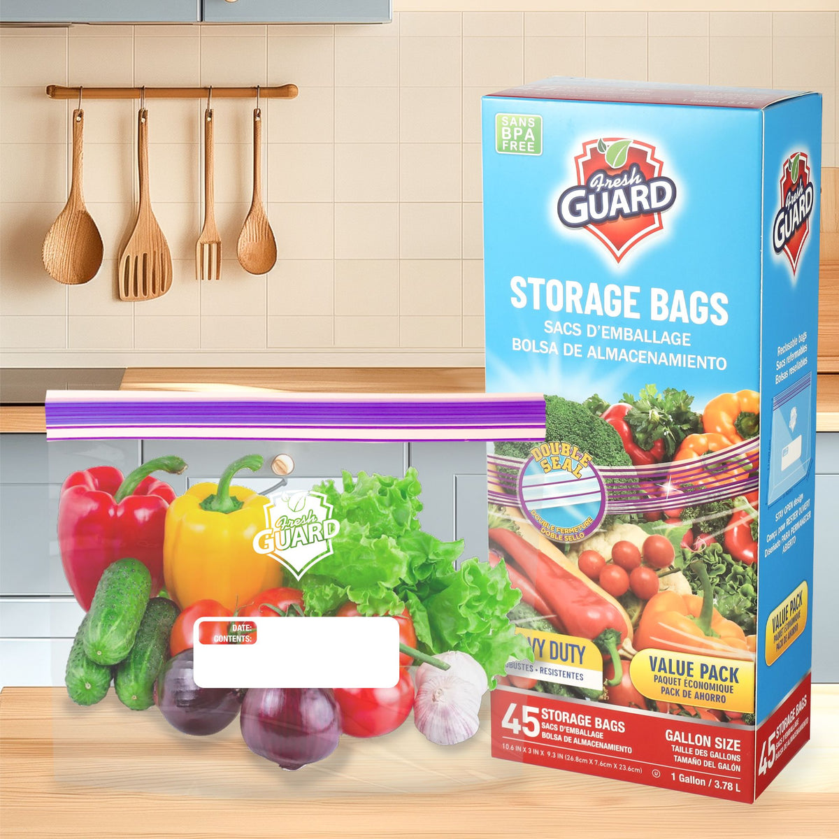45-Count Heavy-Duty Reclosable Food Storage Bags - product view 2