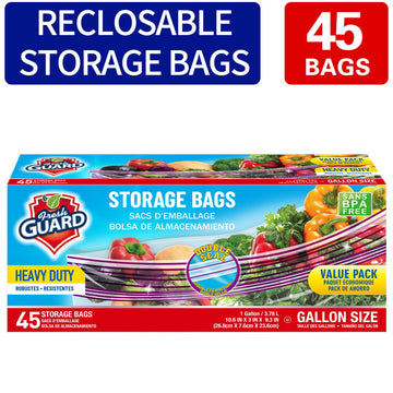 45-Count Heavy-Duty Reclosable Food Storage Bags